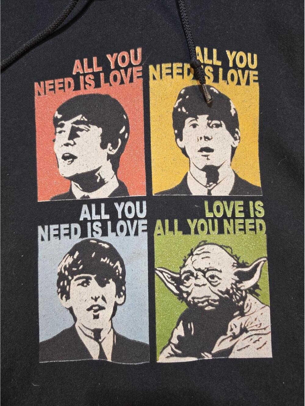 Jerzees NuBlend Black Star Wars Yoda Graphic Fleece Hoodie w/ Pockets Men's 3XL